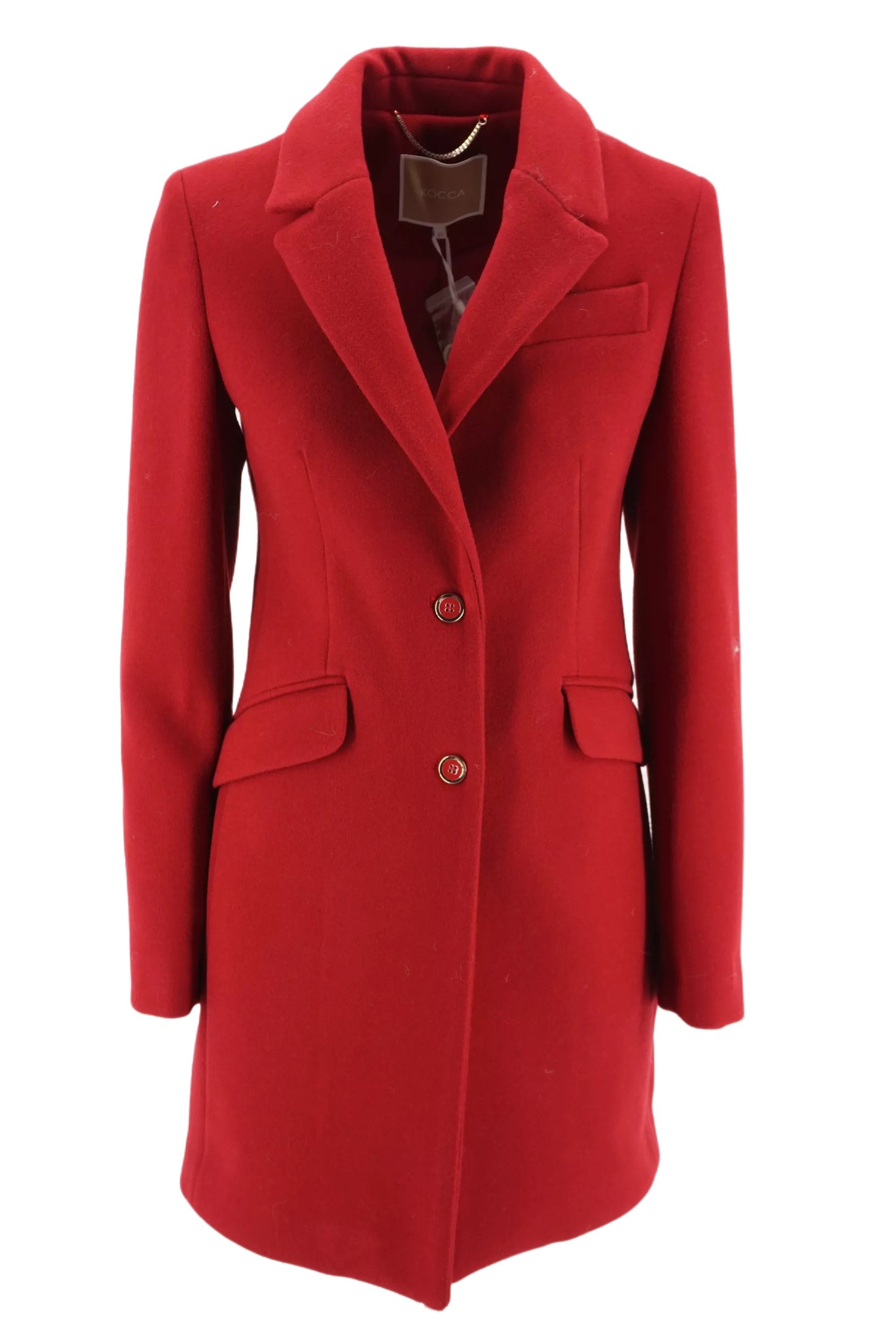 Cappotto con Tasche a Patta Kocca / Bordeaux - Ideal Moda