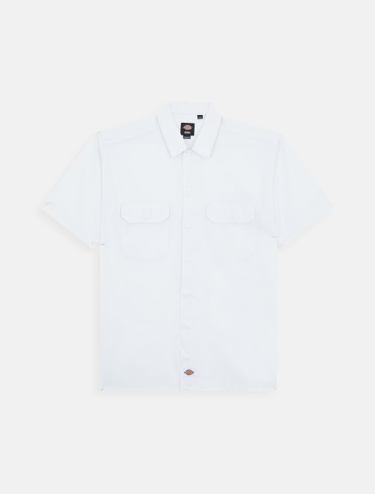 Camicia Work Shirt con Logo Dickies / Bianco - Ideal Moda