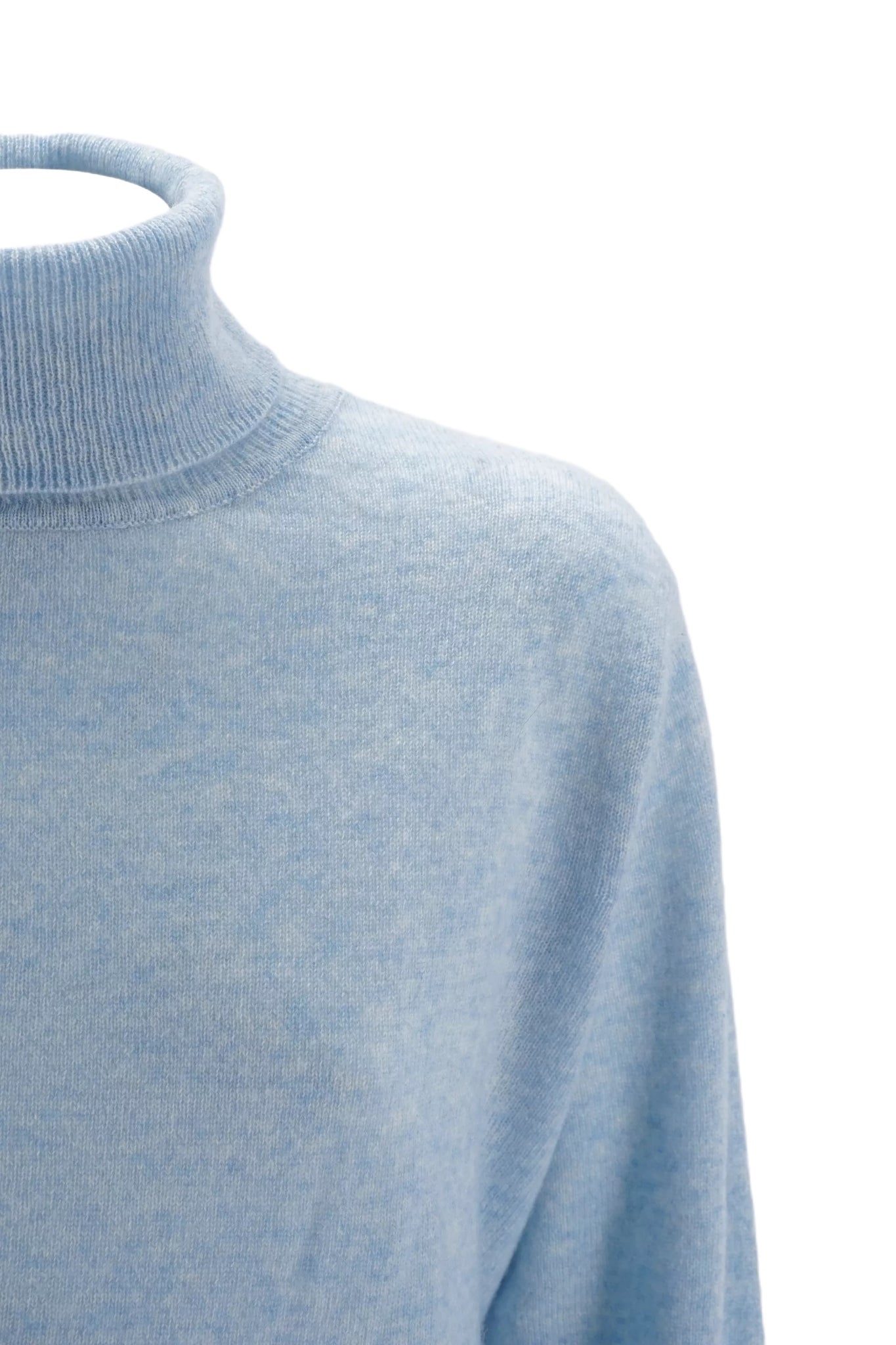 Maglia a Collo Alto in Cashmere / Celeste - Ideal Moda