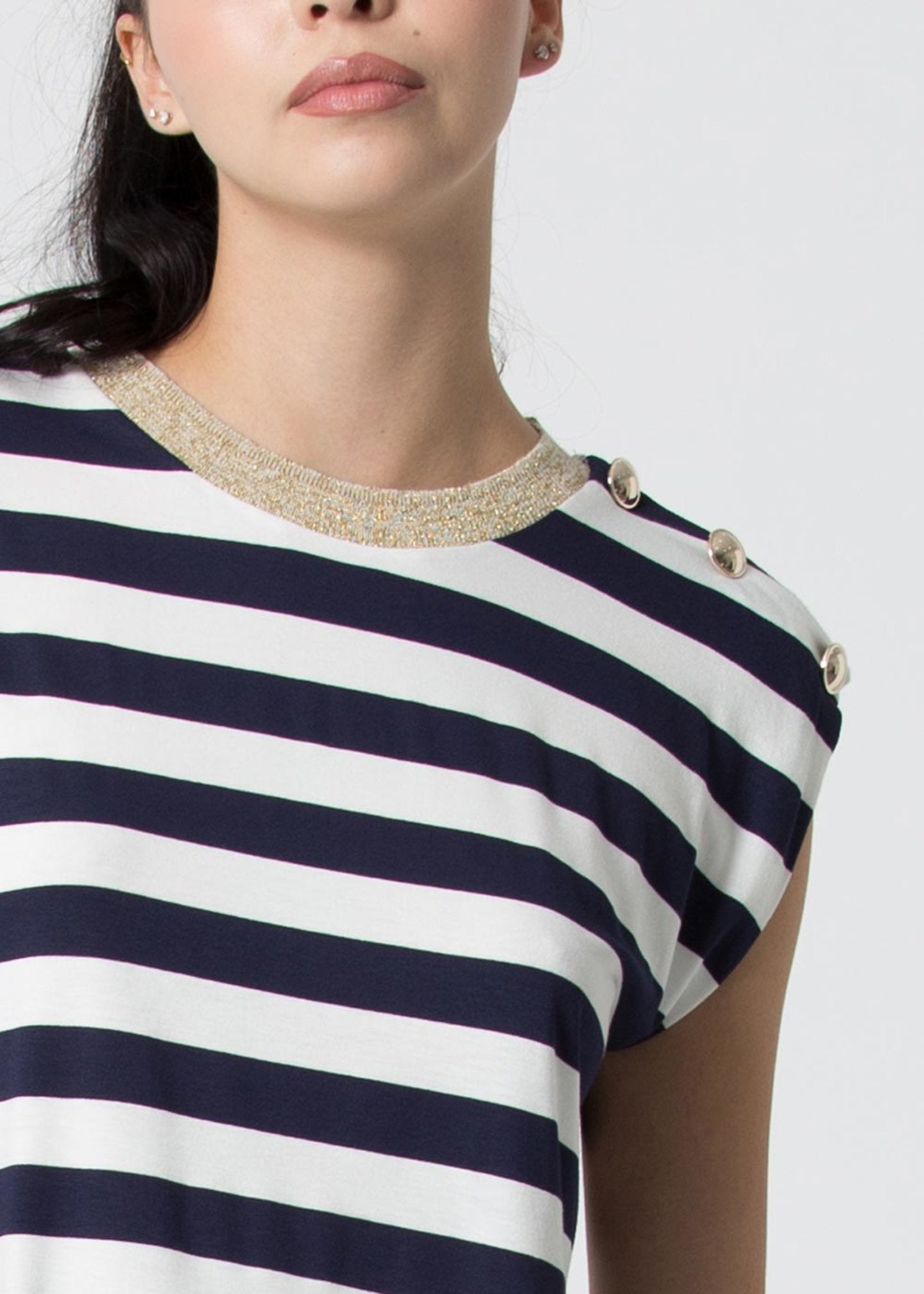 T-Shirt Kocca a Girocollo / Blu - Ideal Moda
