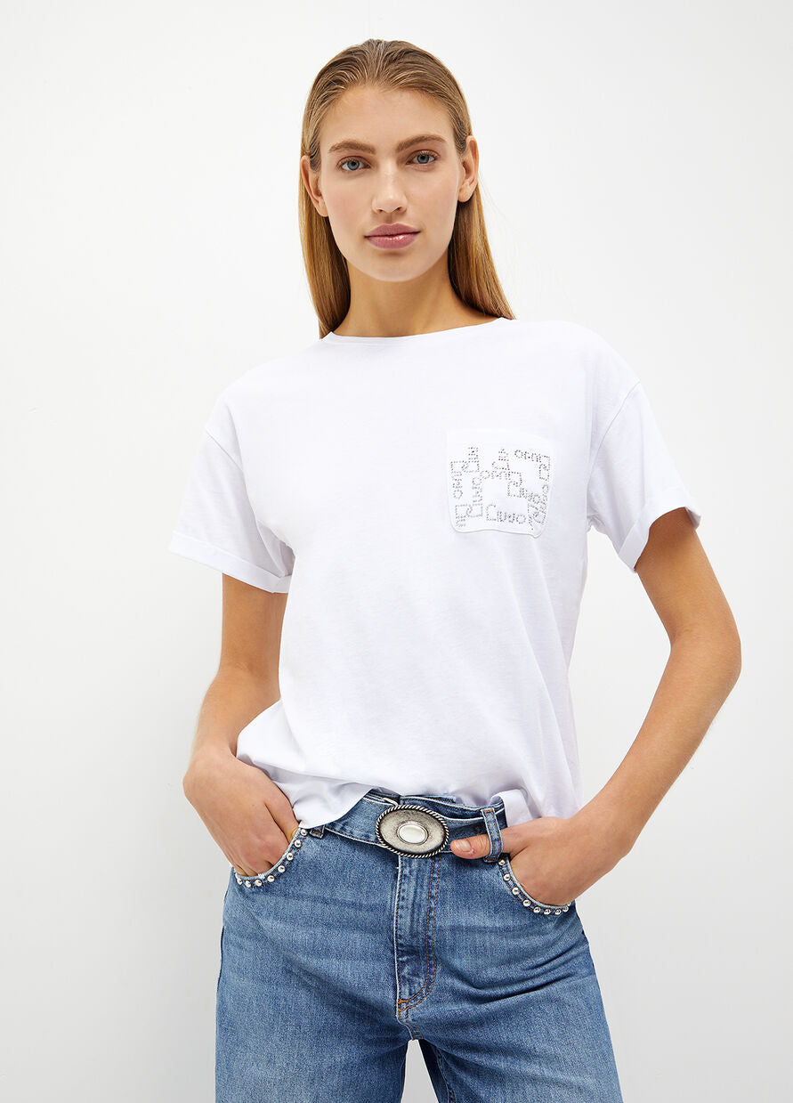 T-Shirt con Taschino Liu Jo / Bianco - Ideal Moda
