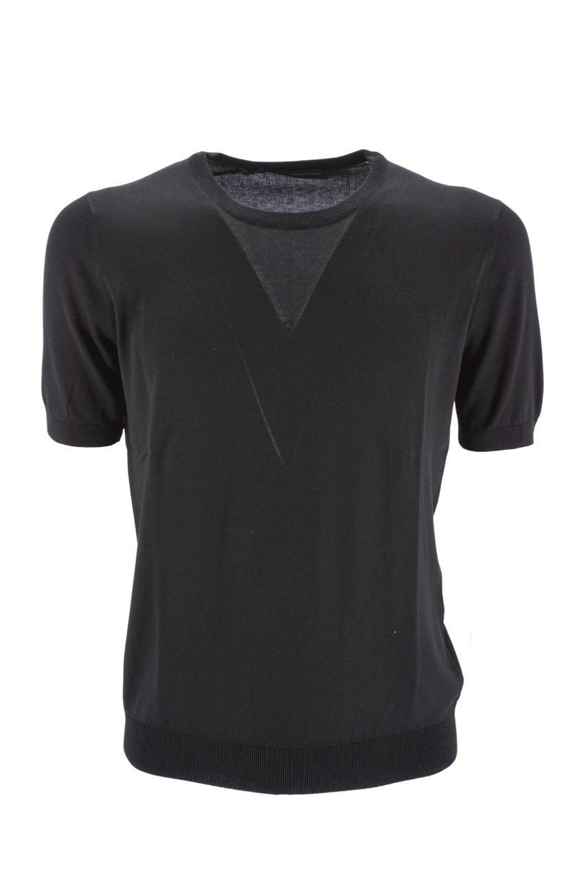 T-Shirt Tagliatore in Seta / Nero - Ideal Moda