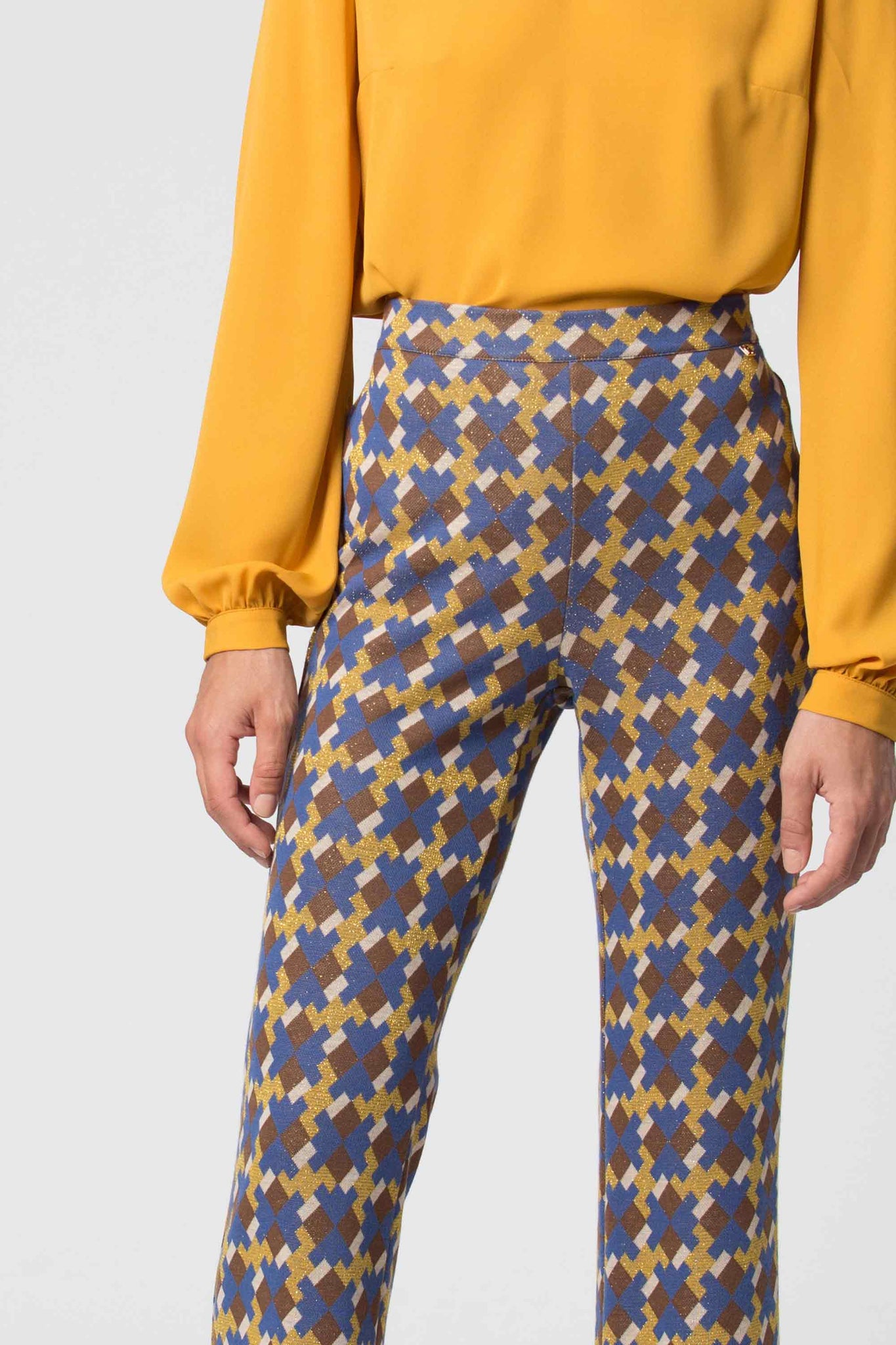 Pantalone a Fantasia con Coulisse Kocca / Beige - Ideal Moda