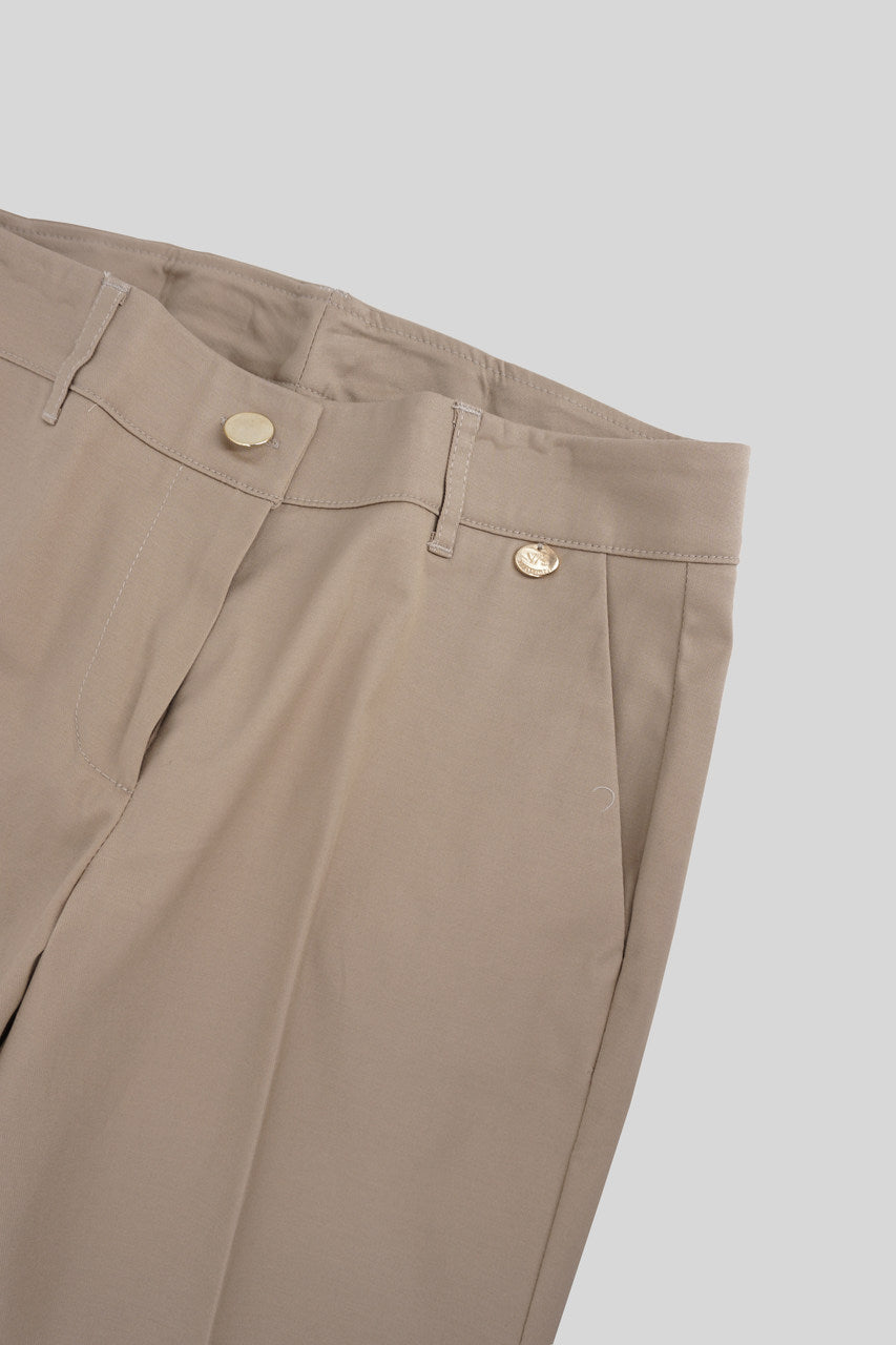 Pantalone in Cotone Slim / Beige - Ideal Moda