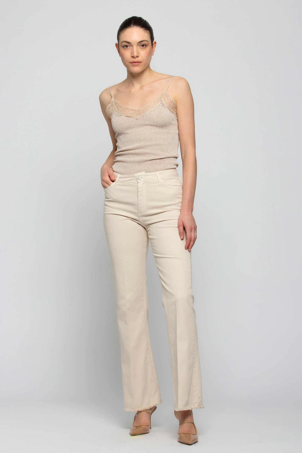 Top con Pizzo Kocca / Oro - Ideal Moda