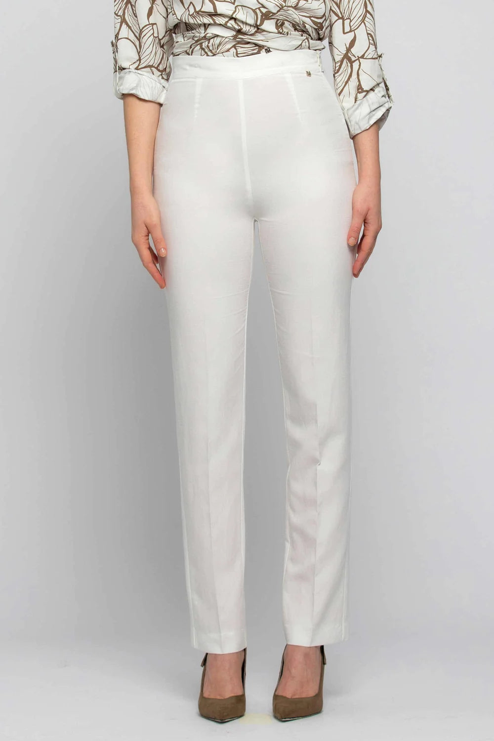 Pantalone a Vita Alta Kocca / Bianco - Ideal Moda