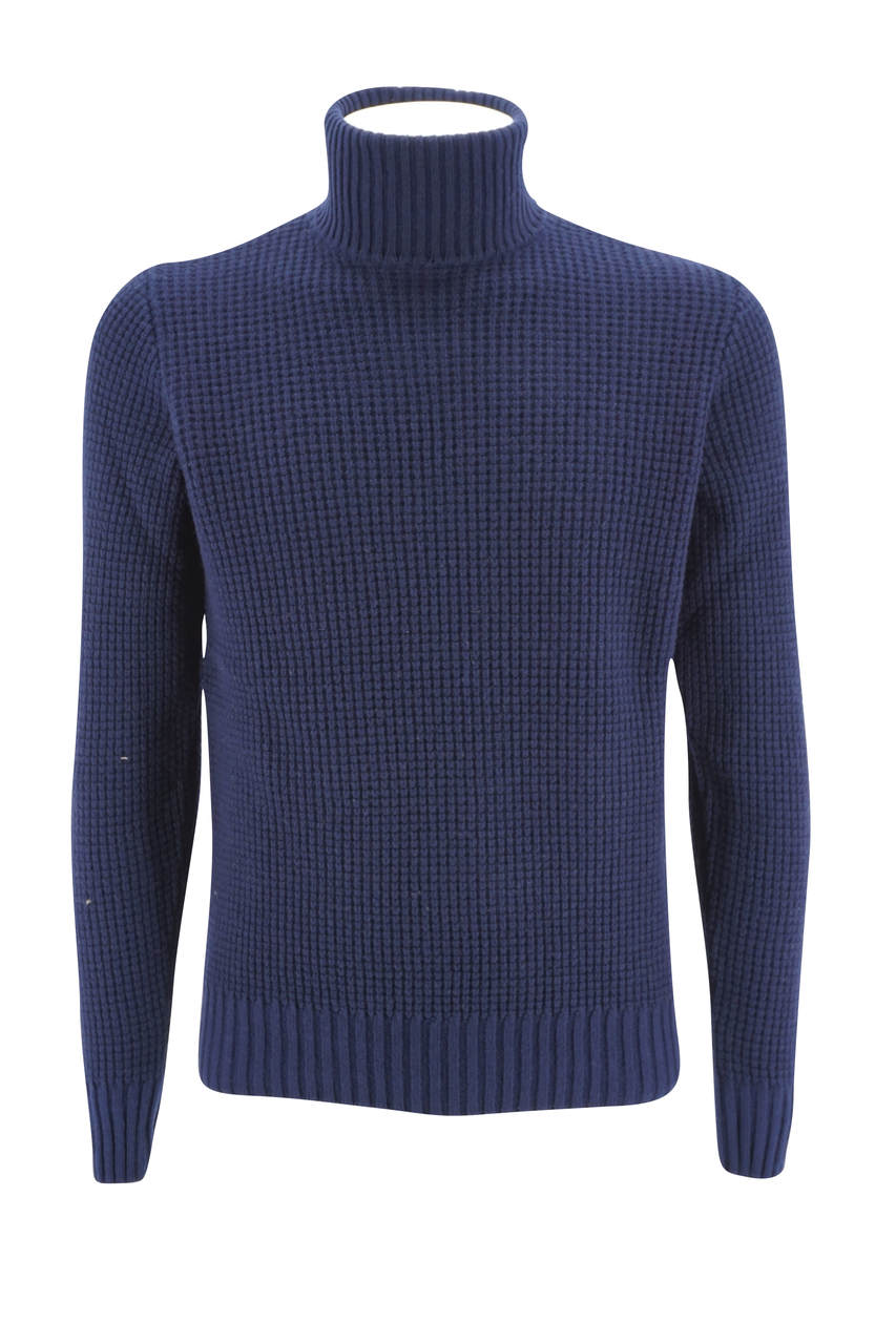 Maglia 40 Weft a collo alto / Blu - Ideal Moda