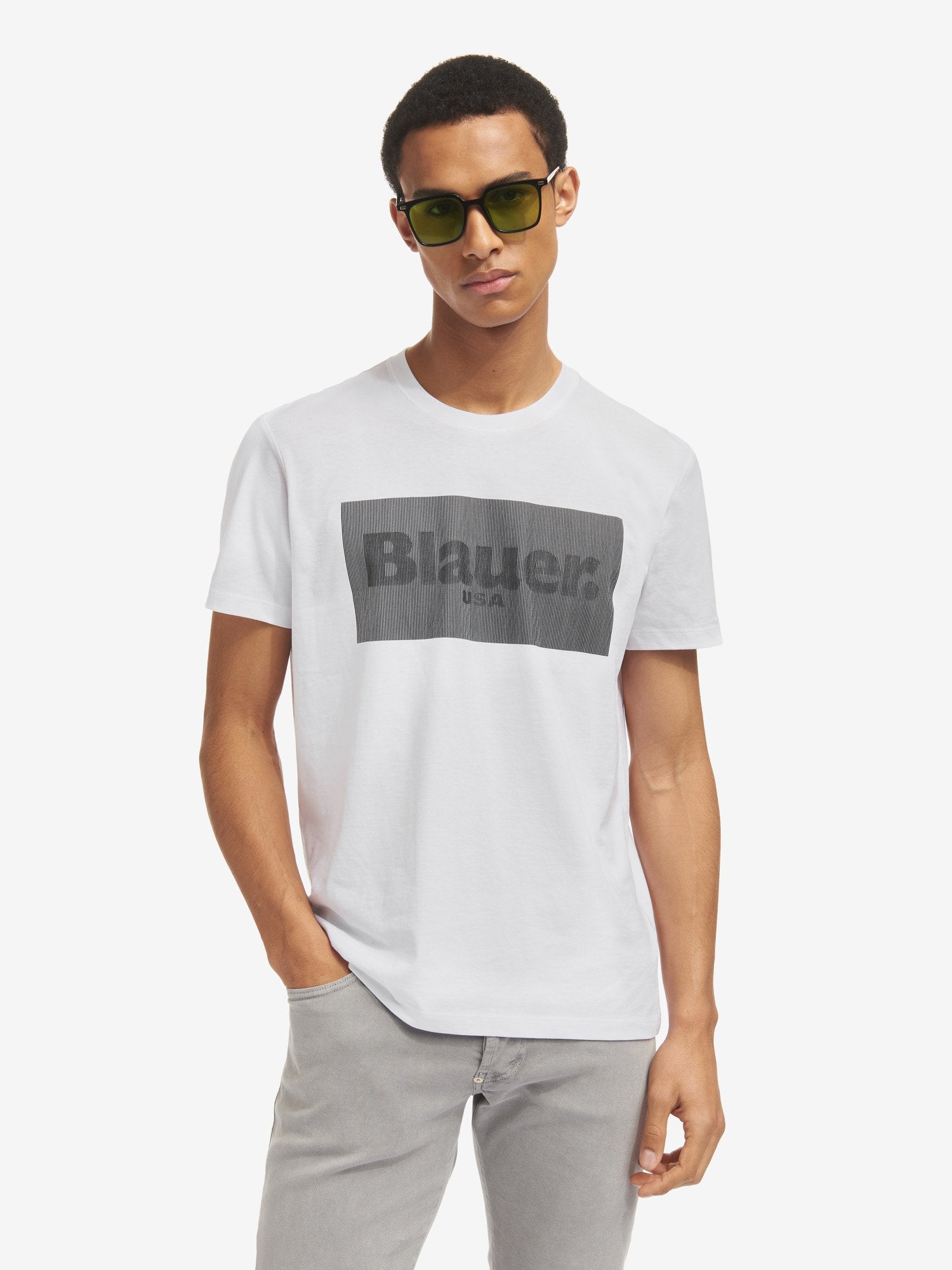 T-Shirt con Stampa Lenticolare / Bianco - Ideal Moda