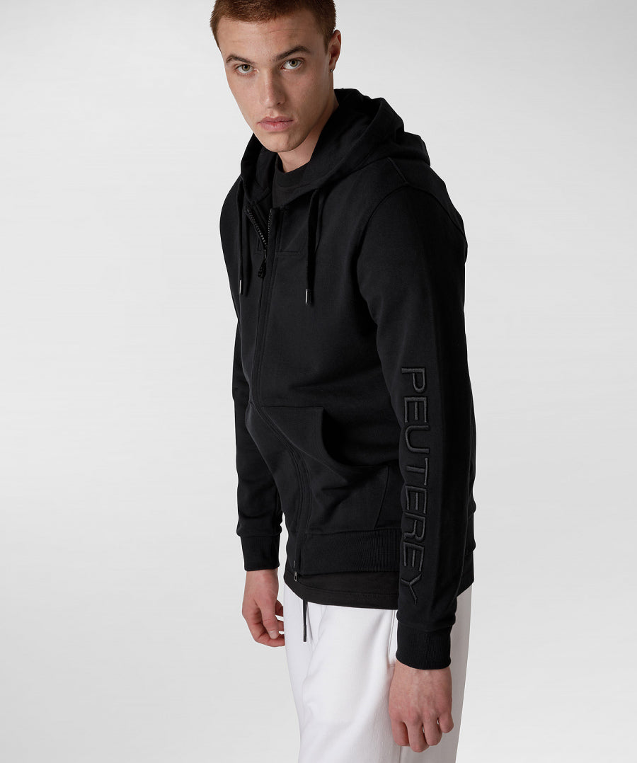 Felpa Peuterey con Cappuccio e zip / Nero - Ideal Moda