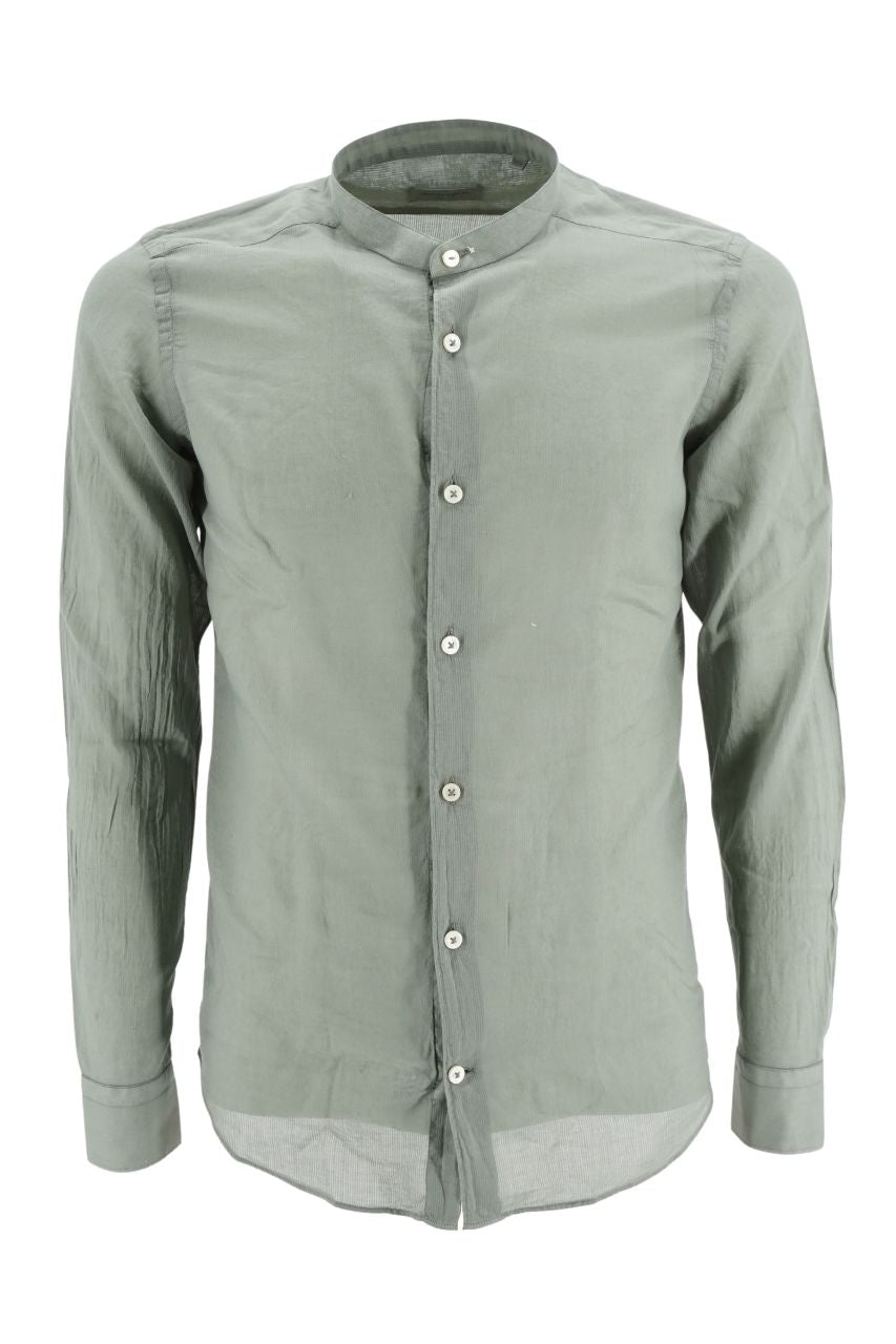 Camicia con Collo Coreano Mastricamiciai / Verde - Ideal Moda