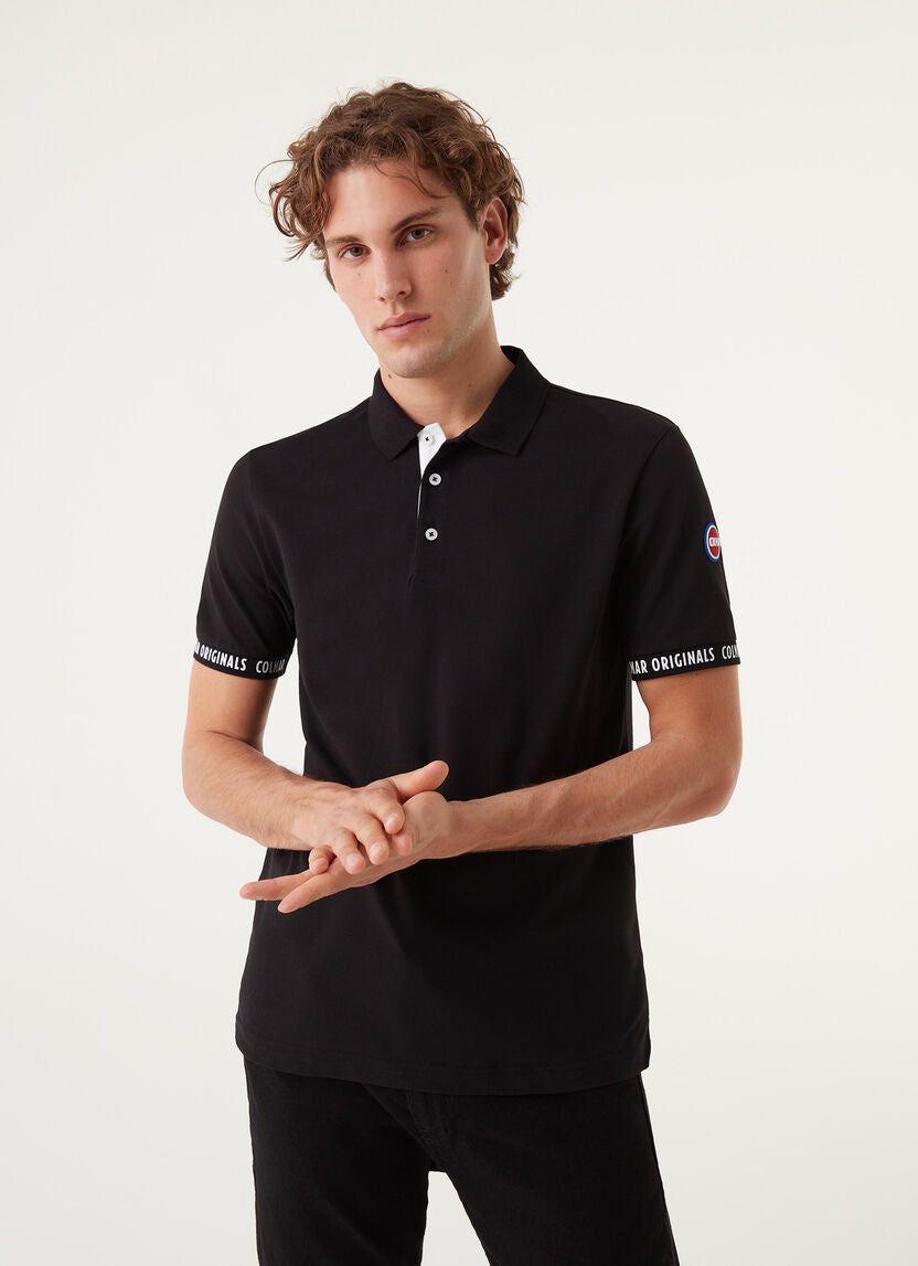 Polo con Fessino a Contrasto / Nero - Ideal Moda