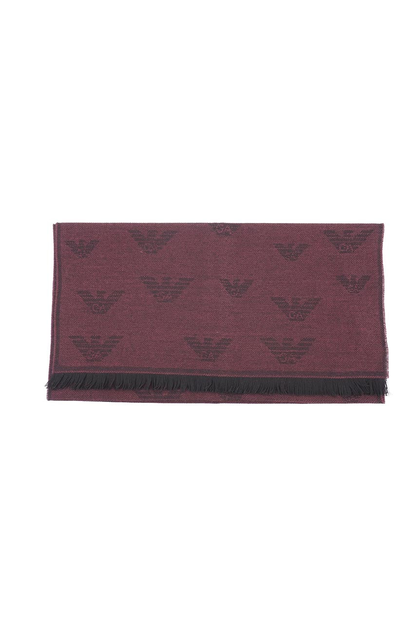 Sciarpa Emporio Armani con Logo / Bordeaux - Ideal Moda
