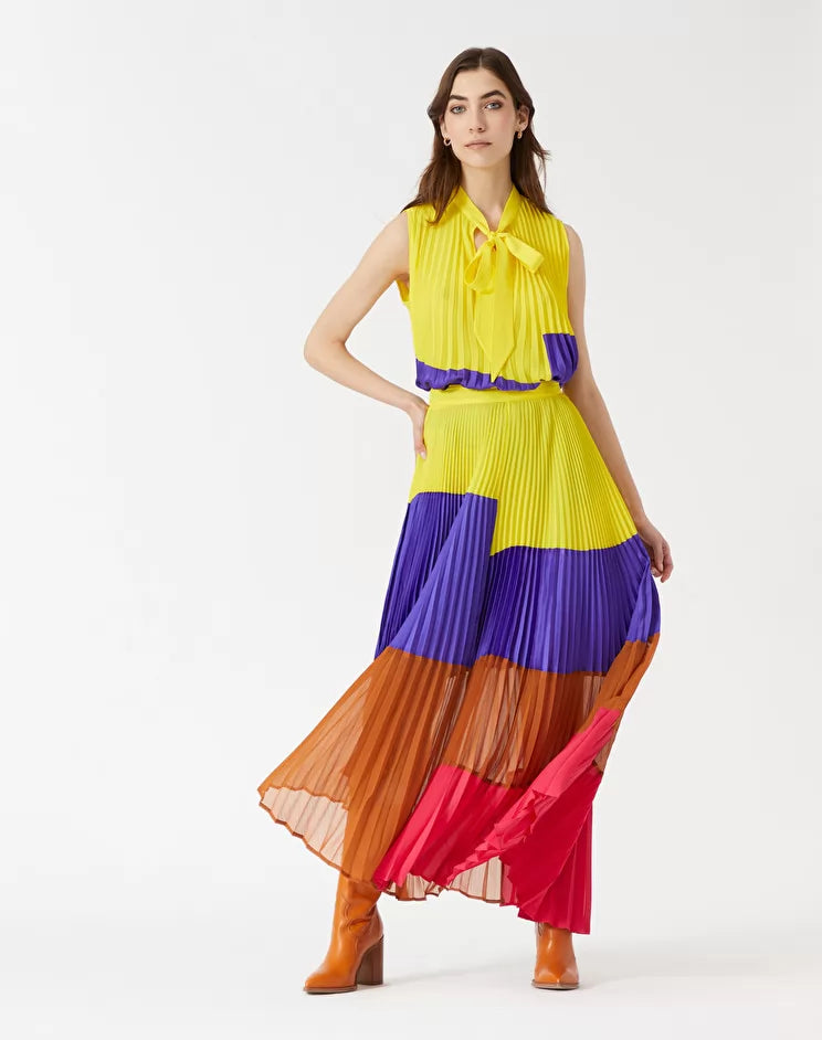 Gonna Manila Grace Plissettata / Multicolor - Ideal Moda