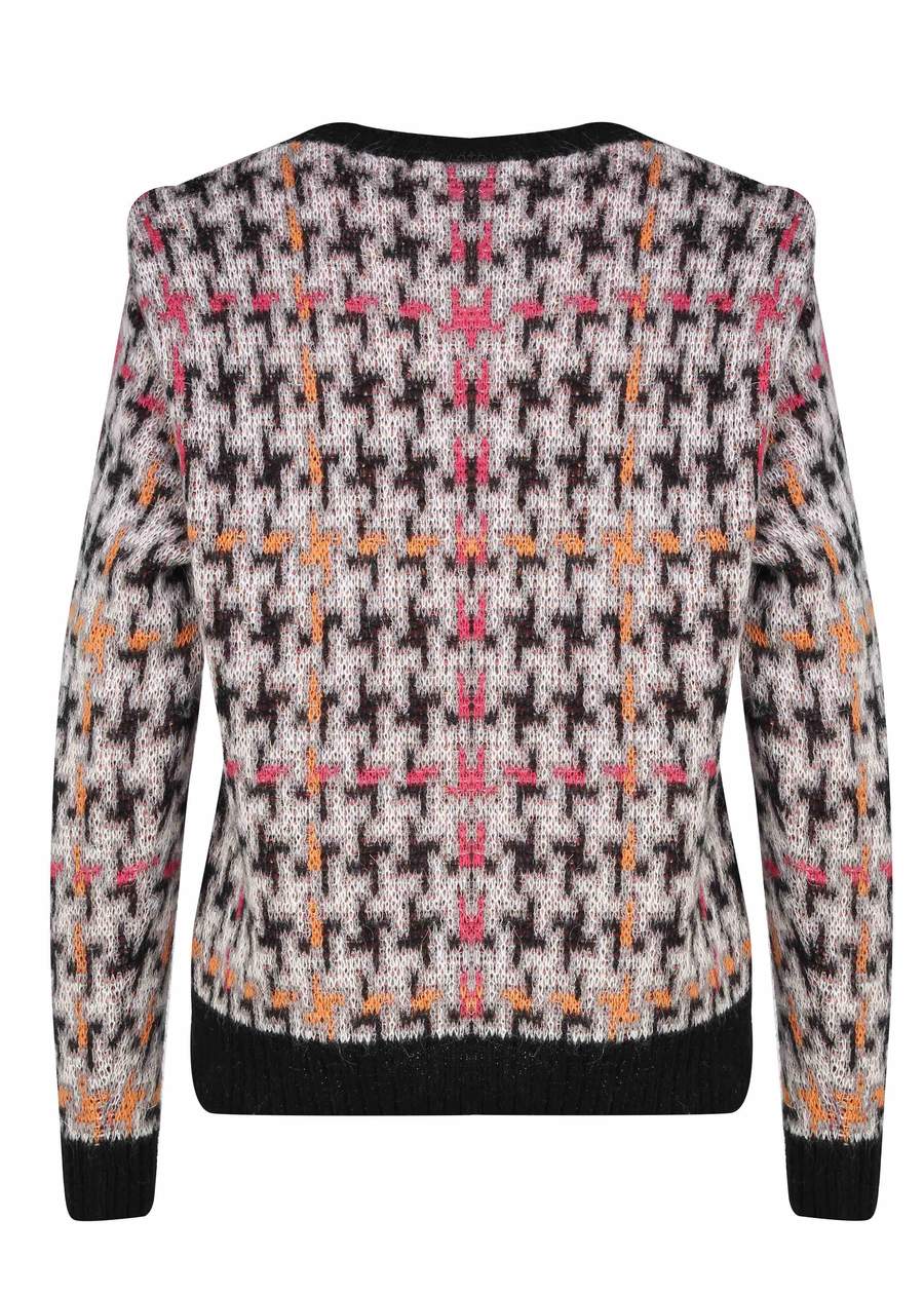 Pullover pied de poule / Beige - Ideal Moda