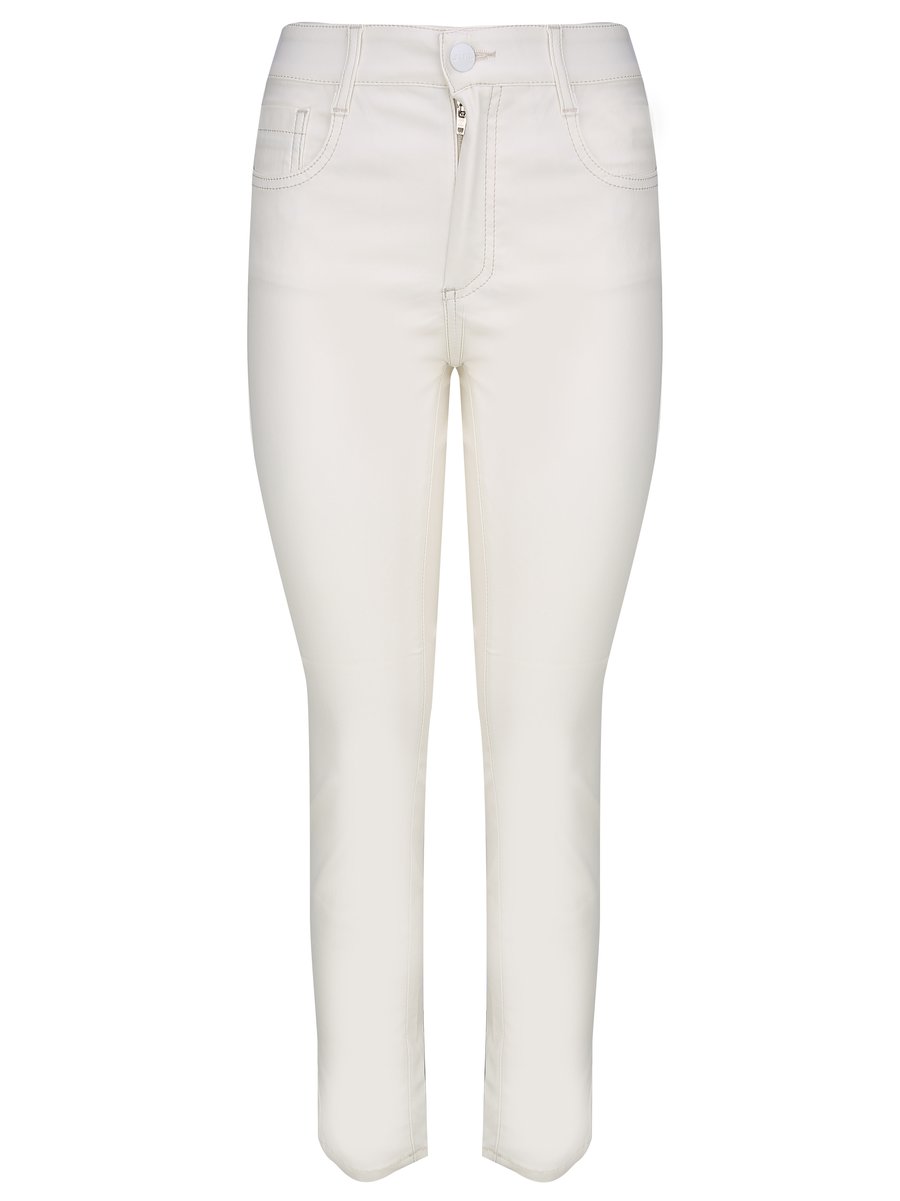 Pantalone skinny a vita alta / Bianco - Ideal Moda